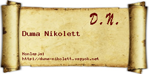 Duma Nikolett névjegykártya