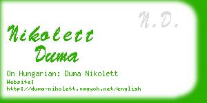 nikolett duma business card